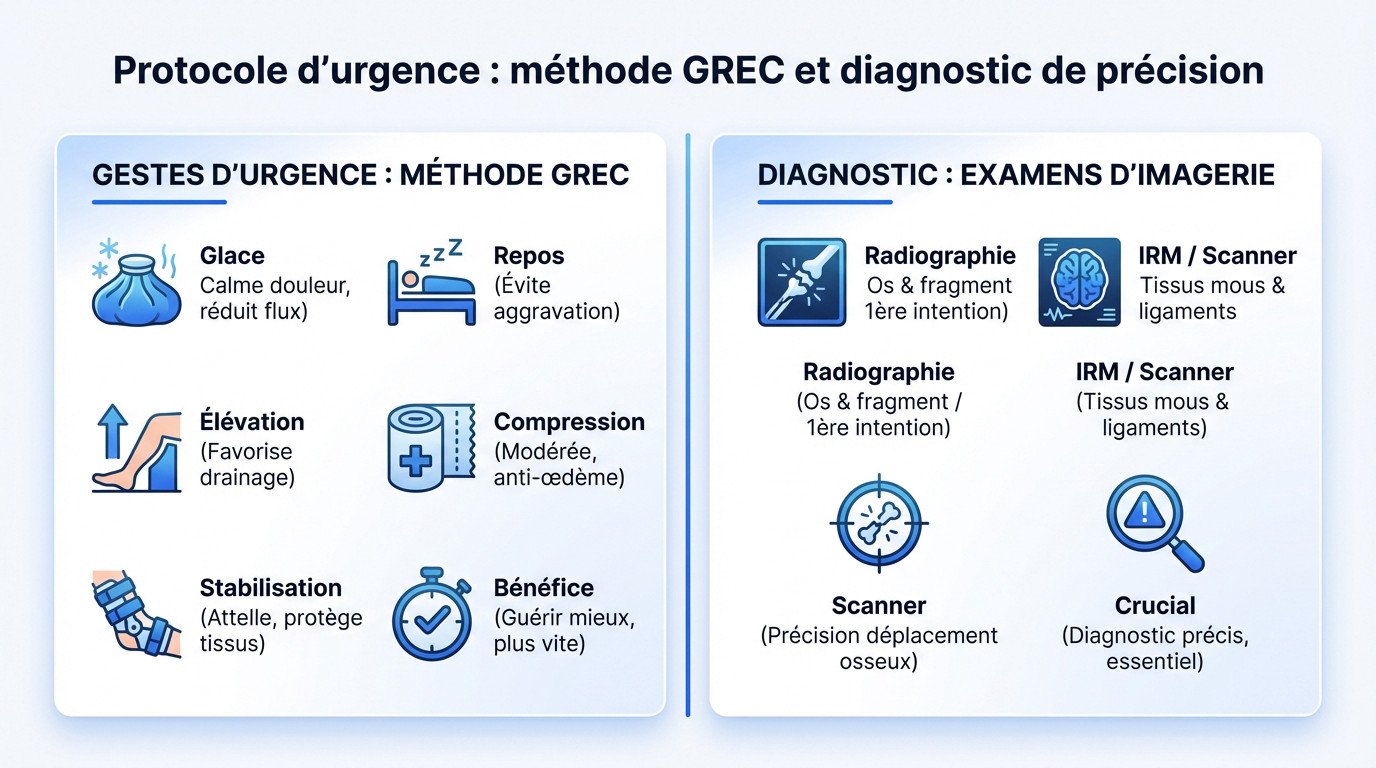 Protocole GREC et imagerie pour le diagnostic d'un arrachement osseux