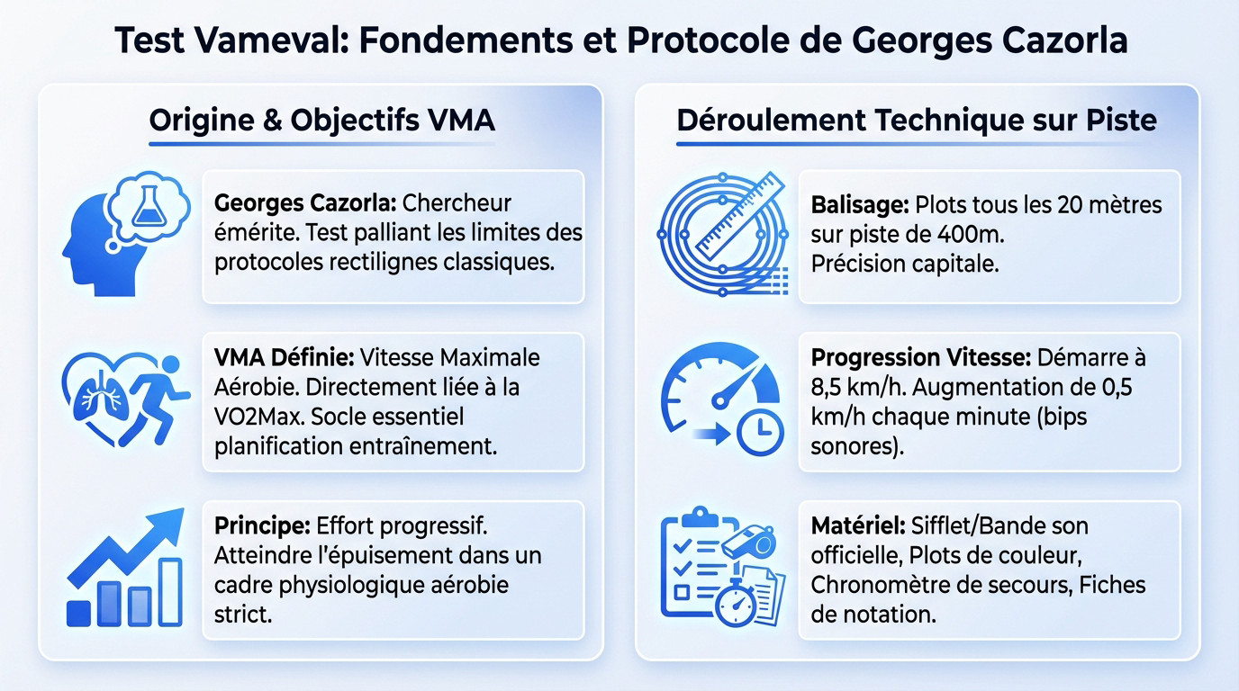 Athlètes courant sur une piste pour le test VAMEVAL de Georges Cazorla