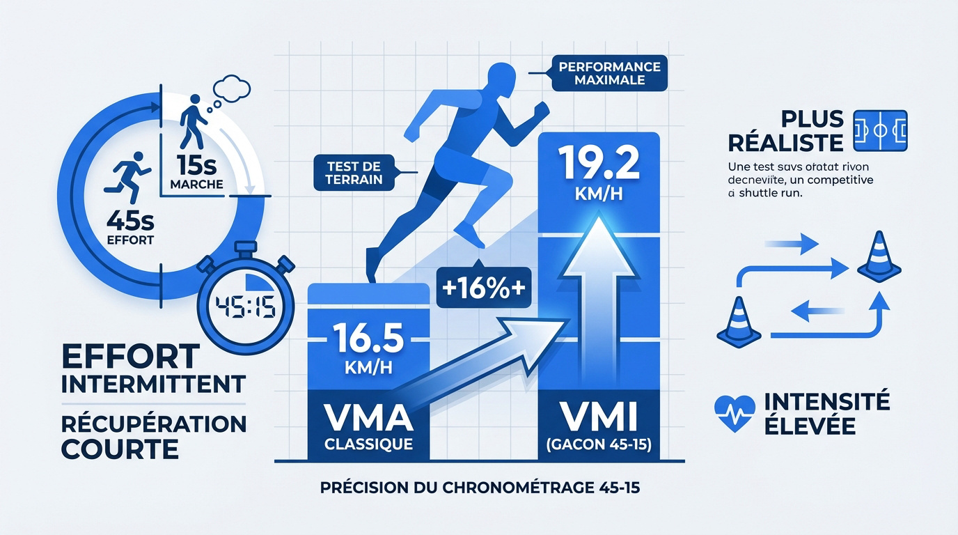 Comparaison graphique entre la VMA continue et la VMI obtenue lors du test Gacon 45-15