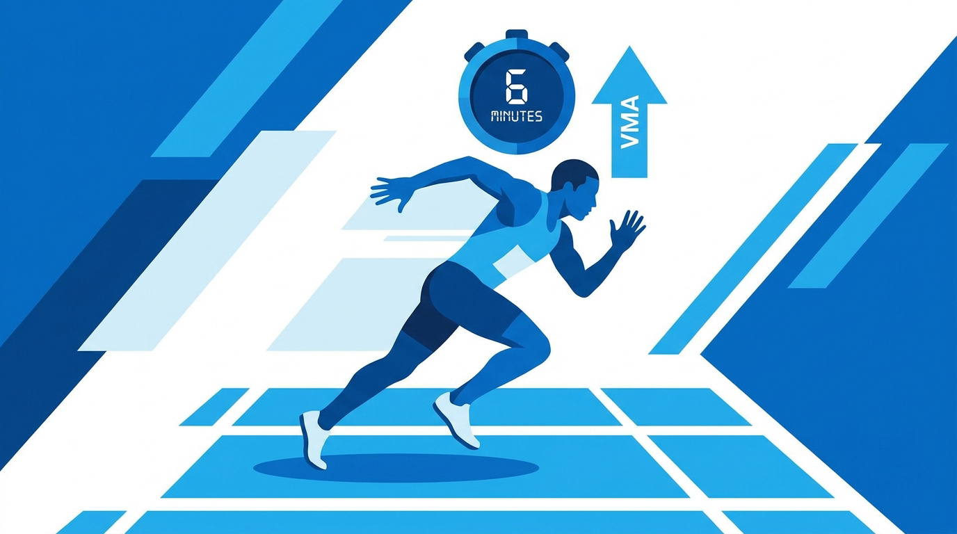 Coureur sur piste d'athlétisme réalisant un test de VMA de 6 minutes