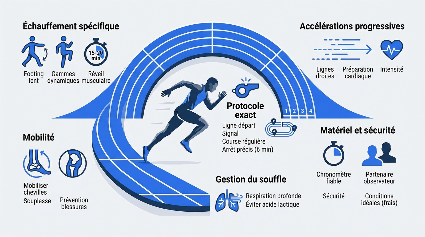 Coureur en plein effort sur une piste d'athlétisme pour évaluer sa VMA