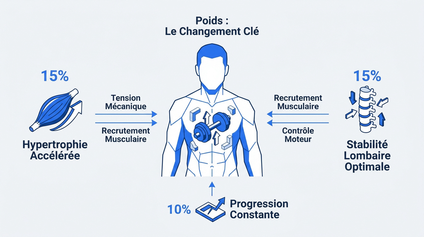 Haltères et équipements de musculation pour renforcer la sangle abdominale